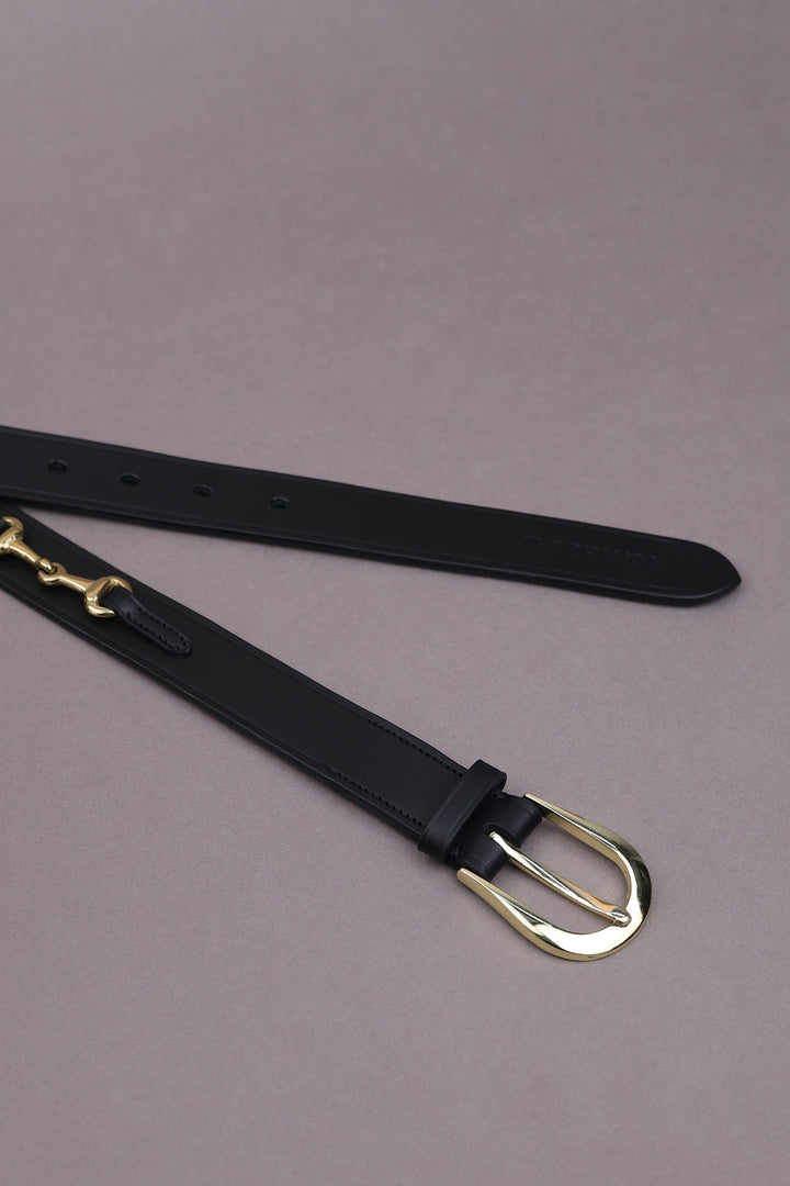 Flat Leather Belt With Snaffle Bits In 28 Mm