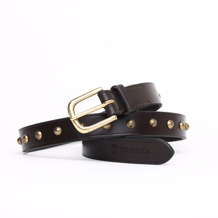 Women CAPE Elite Bling Brass Buckle Belt