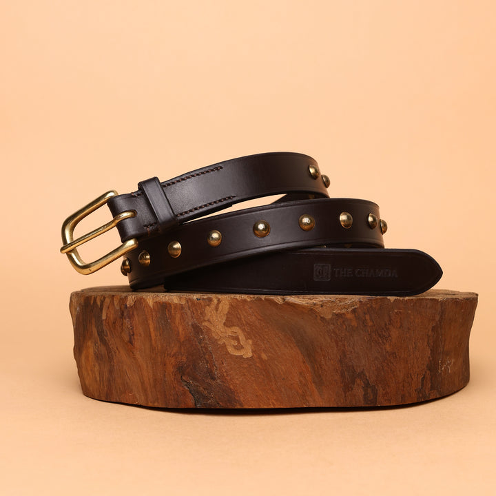 Women CAPE Elite Bling Brass Buckle Belt