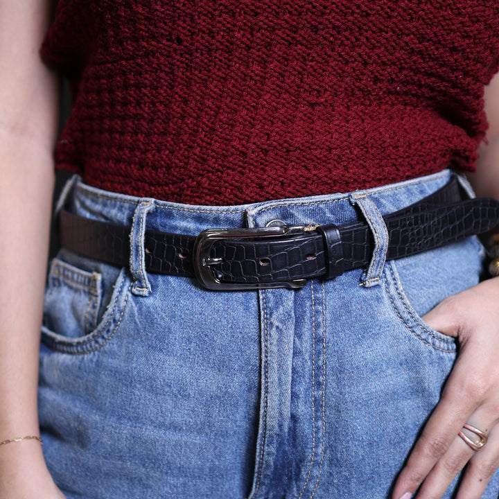 Women Black Milano Belt