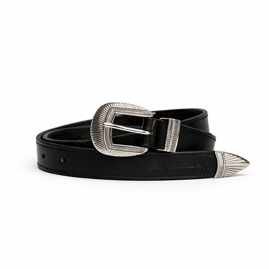 The Marshal: A Touch of Refined silver on a Sleek 1" Western Belt