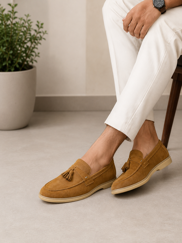 Cape Camel Suede Loafer/ Tassels