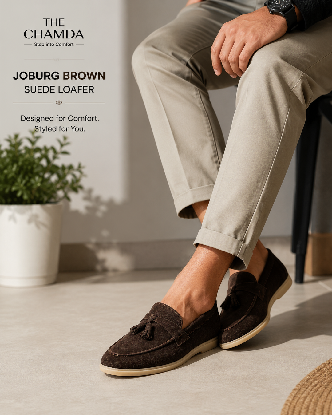 Joburg Brown Suede Loafer/ Tassels