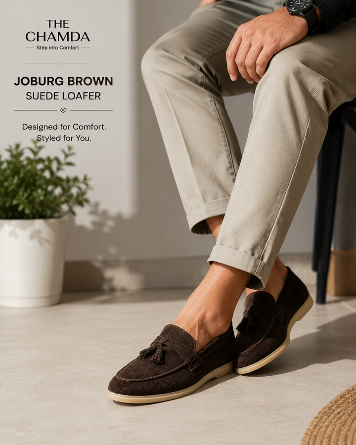 Joburg Brown Suede Loafer/ Tassels