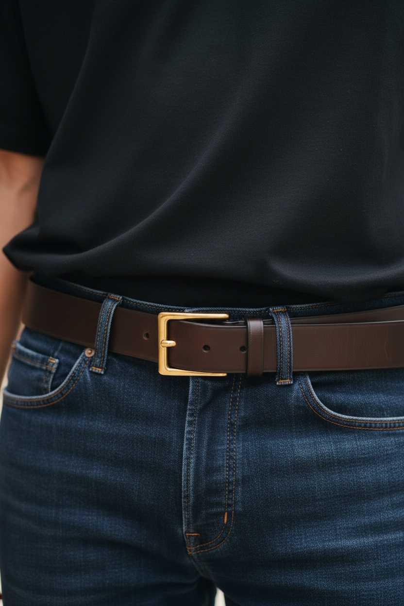 ITALIANA FLAT LEATHER BELT