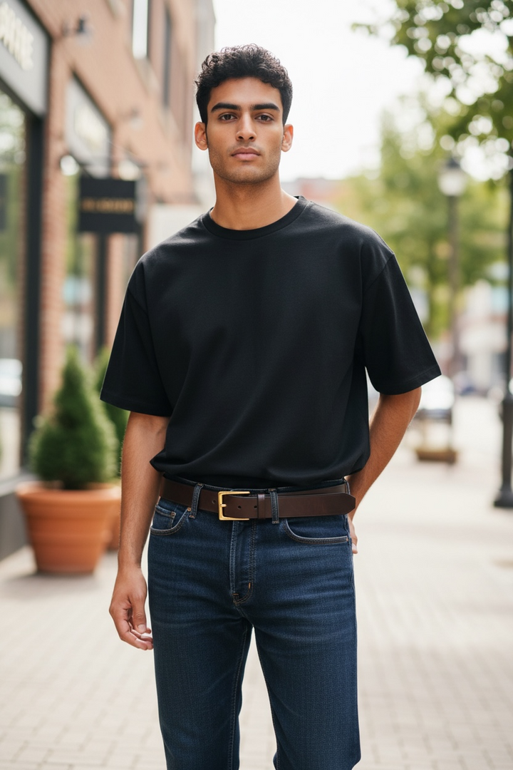 ITALIANA FLAT LEATHER BELT