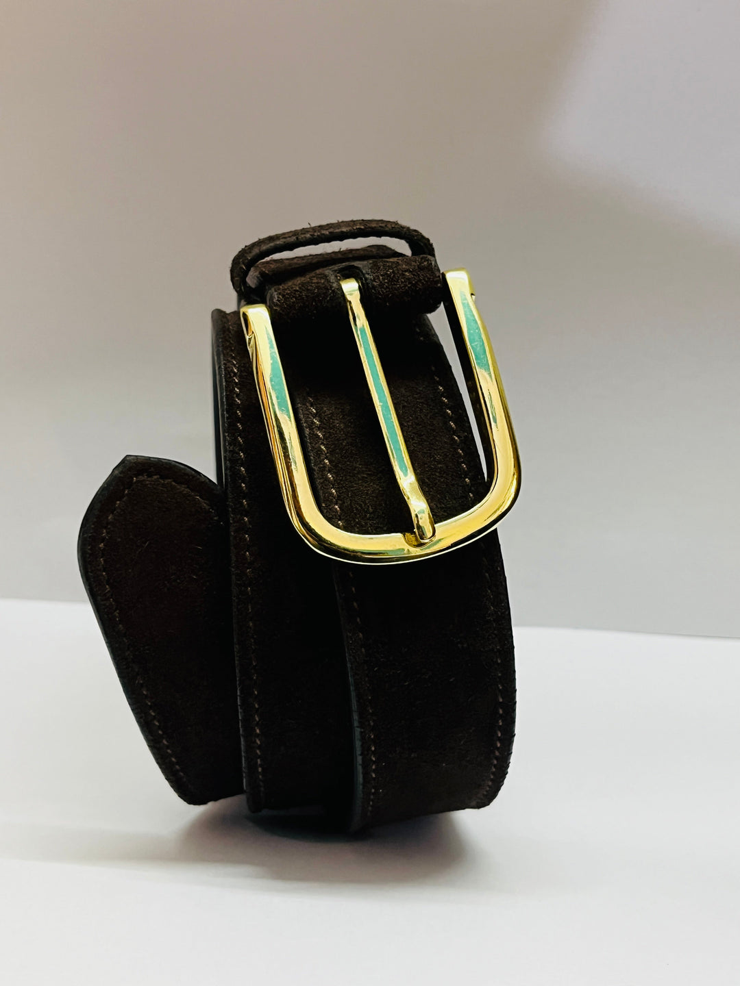 Genuine Suede Leather Belt In Coffee  Brown Colour In 32 Mm