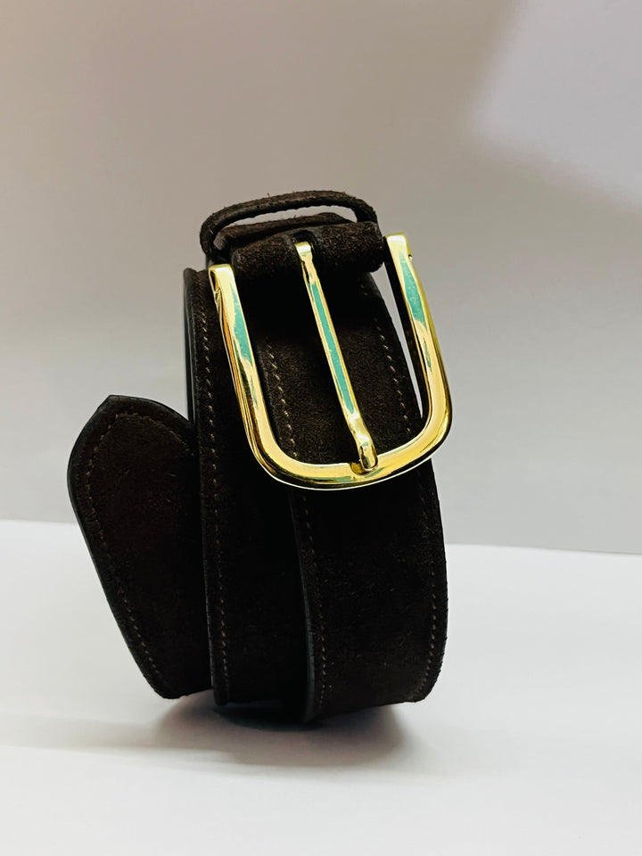 Genuine Suede Leather Belt In Coffee  Brown Colour In 32 Mm
