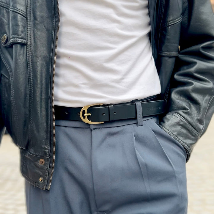 EQUES STIRRUP BRASS BUCKLE BELT – Premium Leather Belt for Men