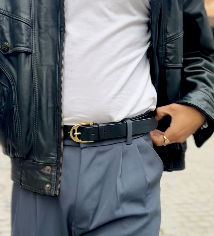 EQUES STIRRUP BRASS BUCKLE BELT – Premium Leather Belt for Men