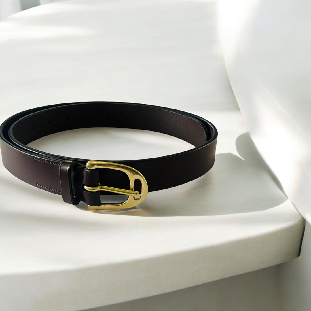 EQUES STIRRUP BRASS BUCKLE BELT – Premium Leather Belt for Men