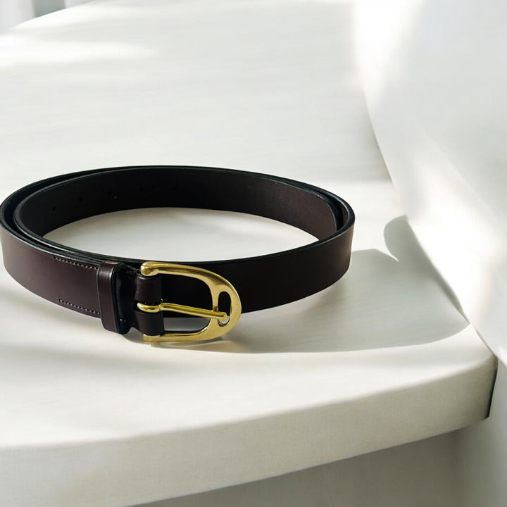 EQUES STIRRUP BRASS BUCKLE BELT – Premium Leather Belt for Men